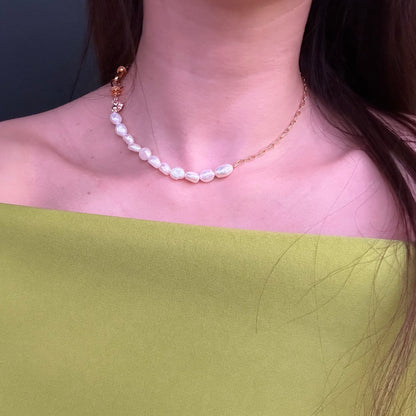 Louise Baroque Pearl and Gold Chain Necklace