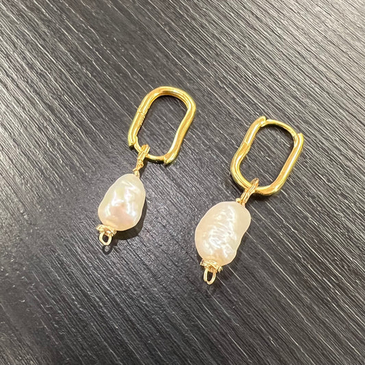 Félicité Baroque Pearl and Drop Hoop Earrings