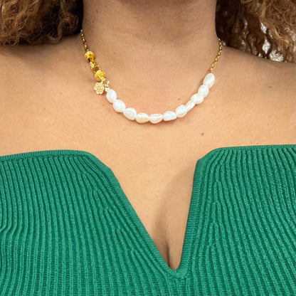 Louise Baroque Pearl and Gold Chain Necklace