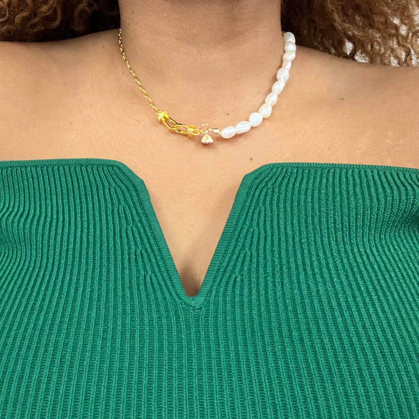 Louise Baroque Pearl and Gold Chain Necklace