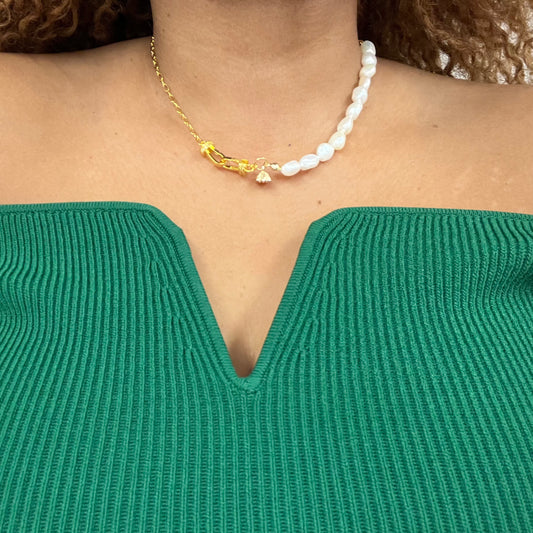 Louise Baroque Pearl and Gold Chain Necklace