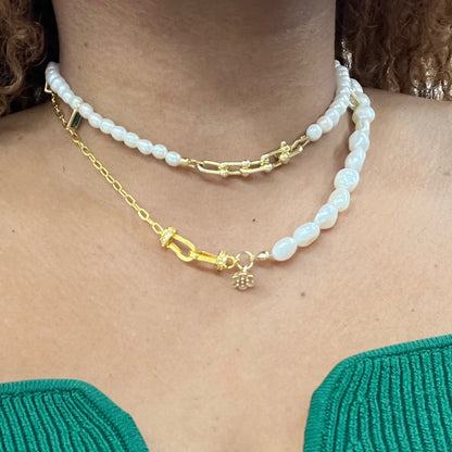 Louise Baroque Pearl and Gold Chain Necklace