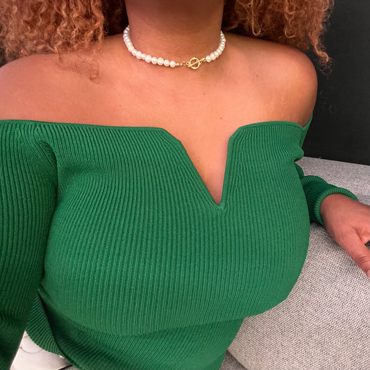 Béatrice Freshwater Pearl T-Bar Choker Necklace